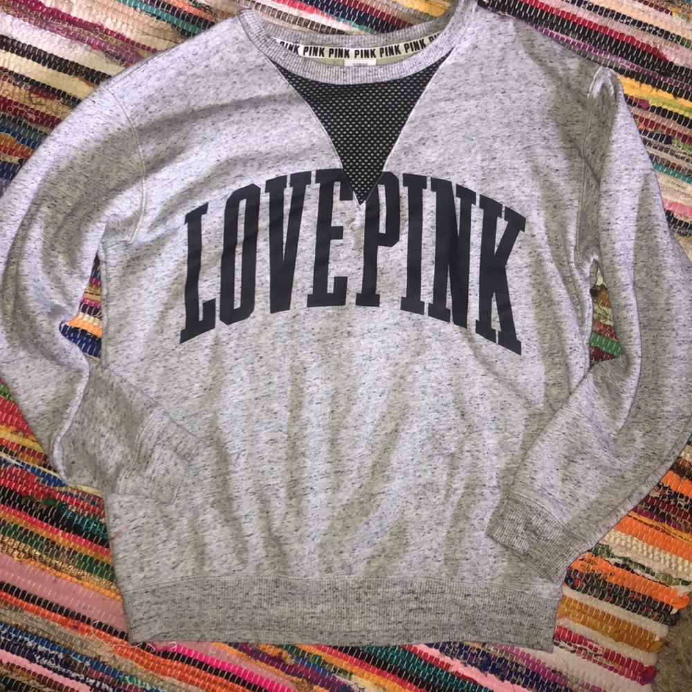 PINK Mesh V-Neck Sweater